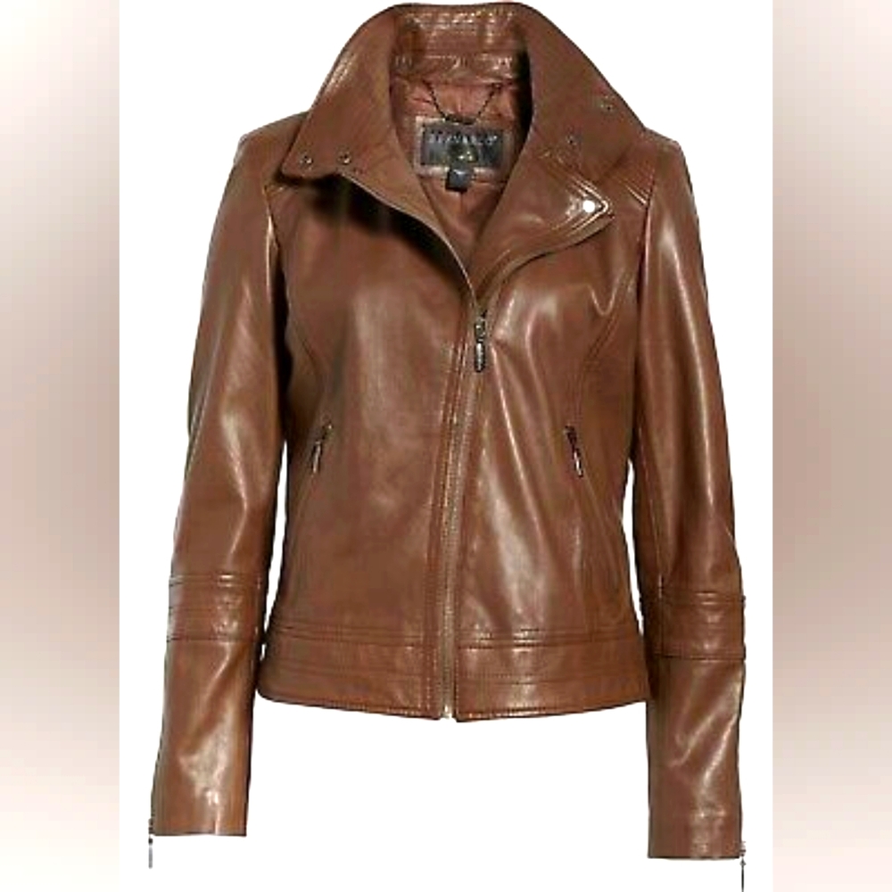 Bernardo Relaxed Genuine Leather Jacket